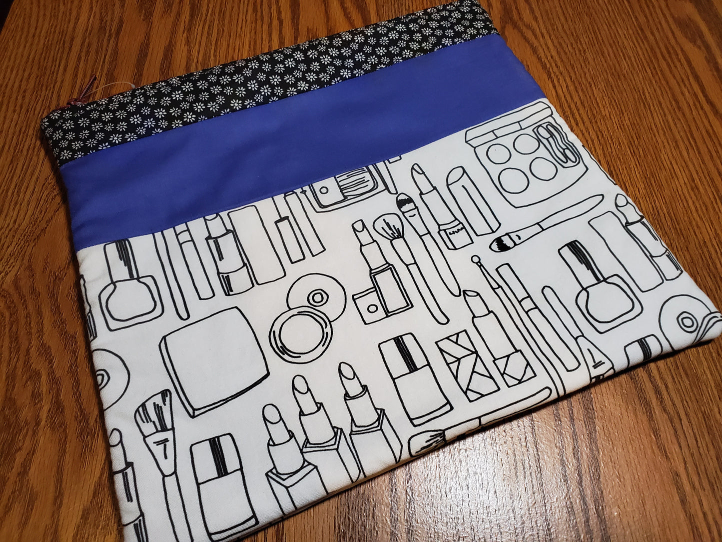 Color-Me Zipper Bag – Black Floral & Purple Cosmetic Design | DIY Custom Cosmetic & Makeup Pouch