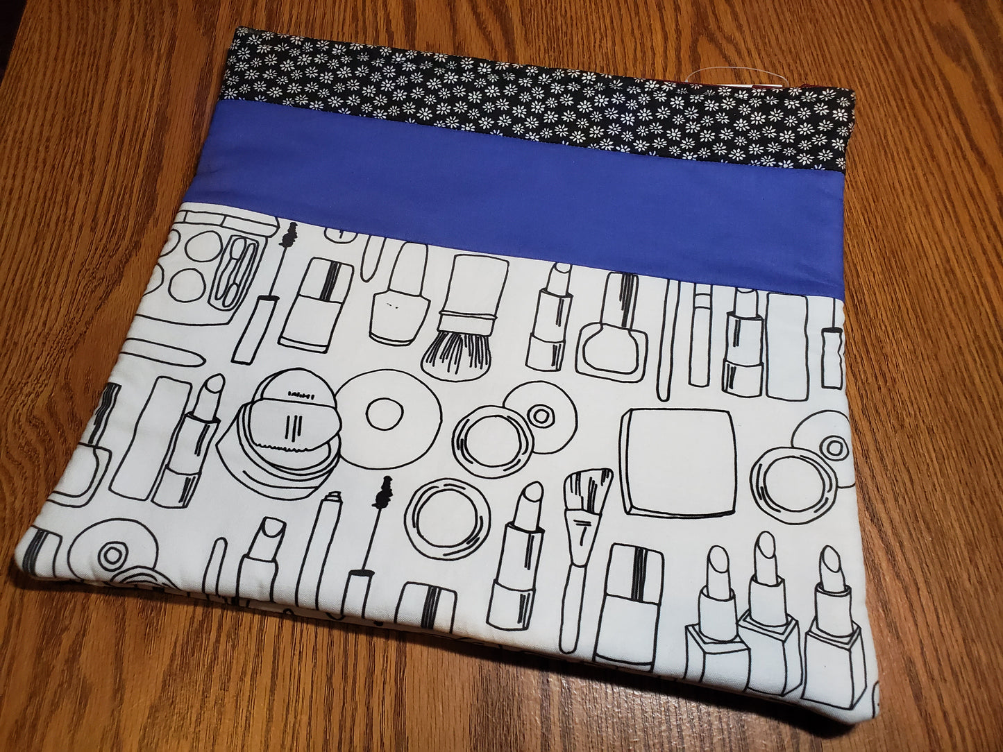 Color-Me Zipper Bag – Black Floral & Purple Cosmetic Design | DIY Custom Cosmetic & Makeup Pouch