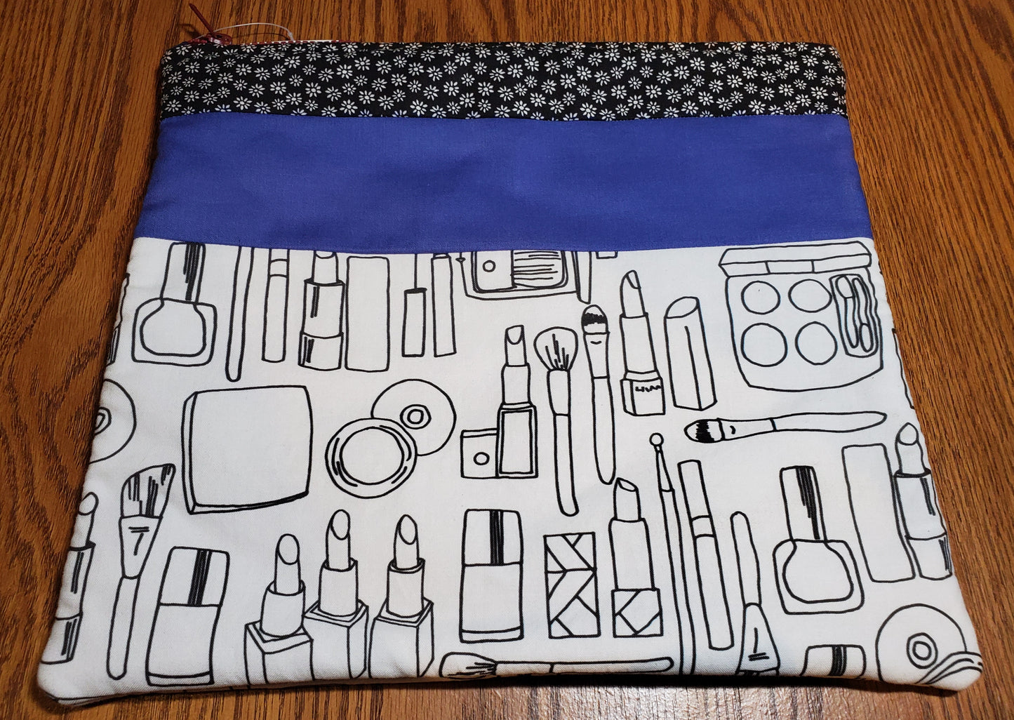 Color-Me Zipper Bag – Black Floral & Purple Cosmetic Design | DIY Custom Cosmetic & Makeup Pouch