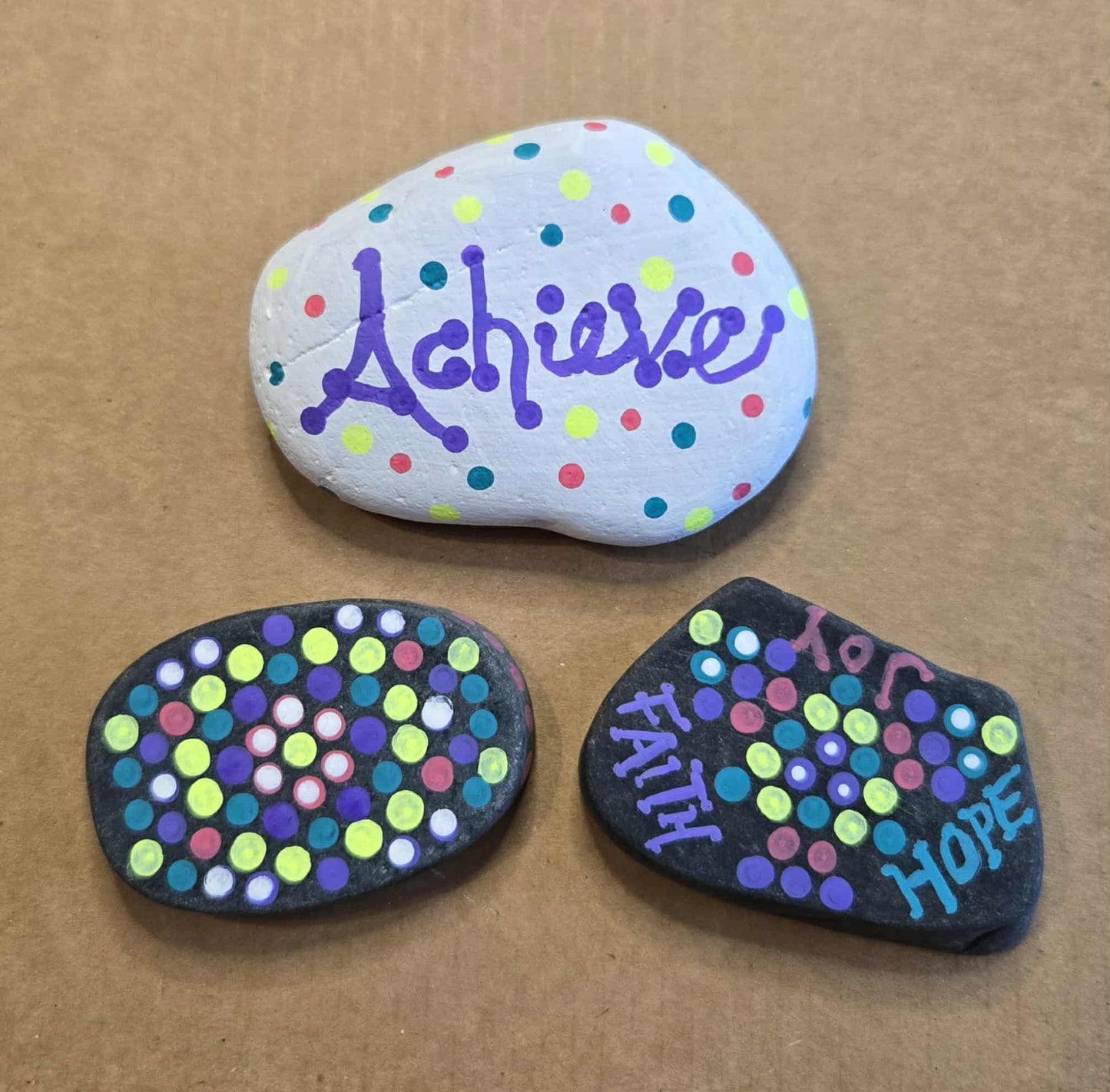 Hand-painted Inspirational Rocks - Therapeutic Art Kit