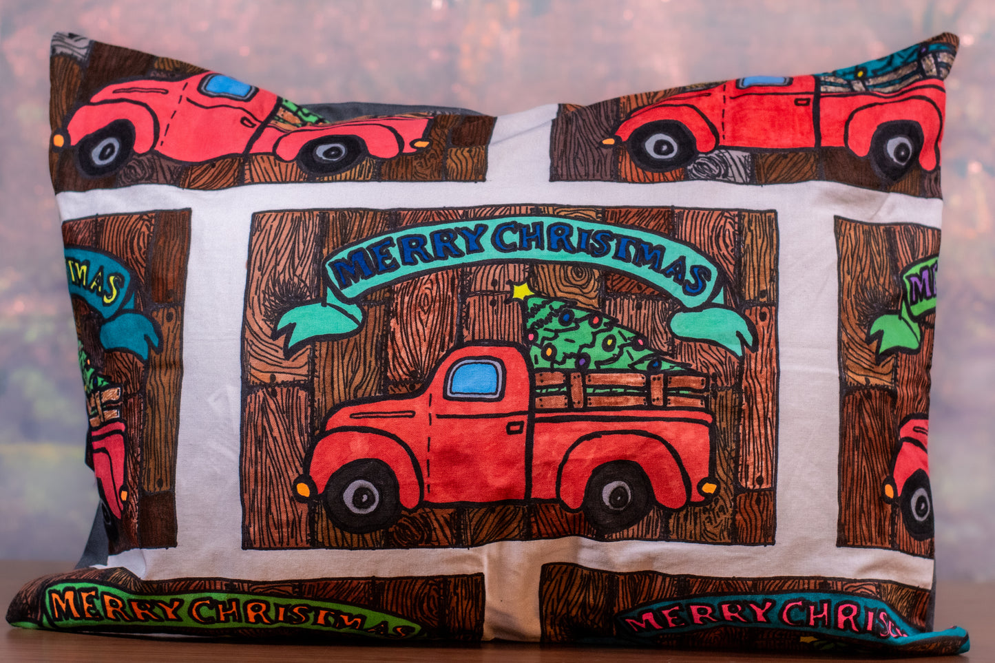 Christmas Truck Color-Me Pillow Sham – DIY Coloring Pillow Cover