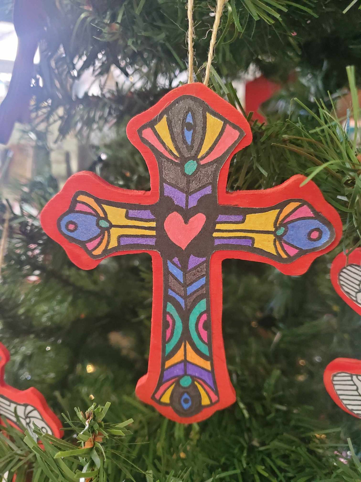 Cross Color-Me Ornament