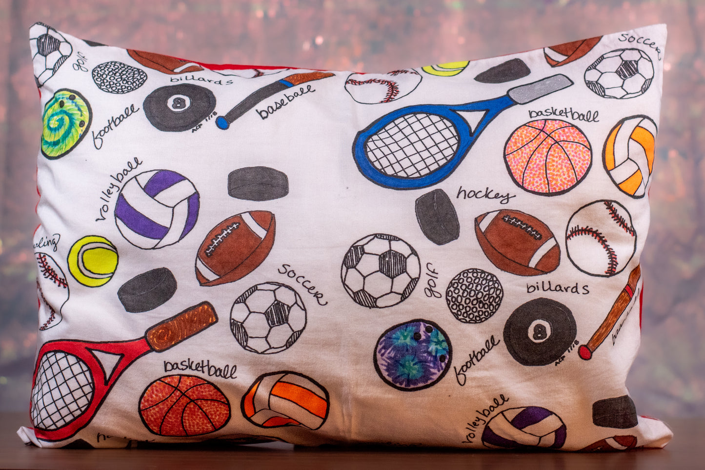 Sport Color-Me Pillow Shams – 100% Cotton DIY Coloring Pillow Covers