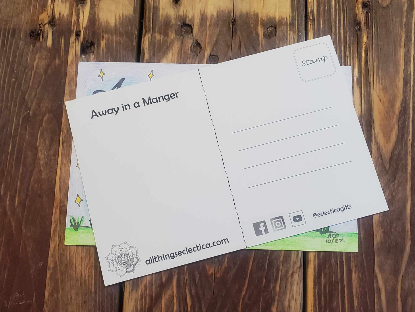 Color-Me Postcard – Away in a Manger | DIY Nativity Christmas Coloring Card