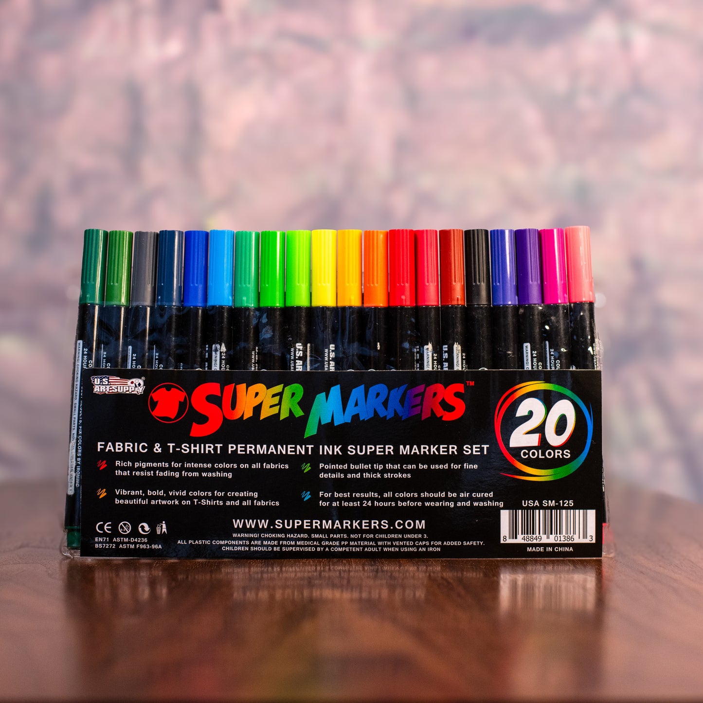 20-Pack Fabric Markers – Permanent, Vibrant, Dual-Use Bullet Tip for All Color-Me Fabric Projects