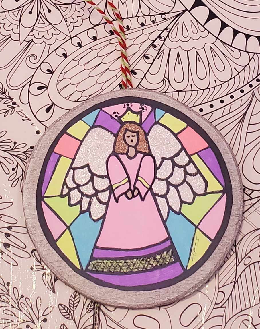 Stained Glass Angel Color-Me Ornament