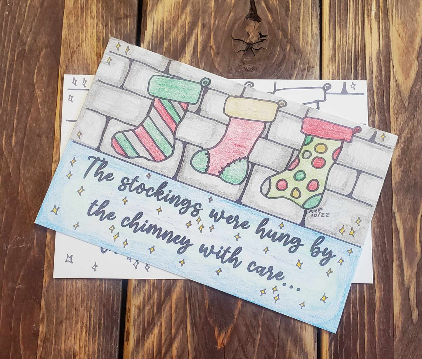 The Stockings Were Hung Color-Me Postcard
