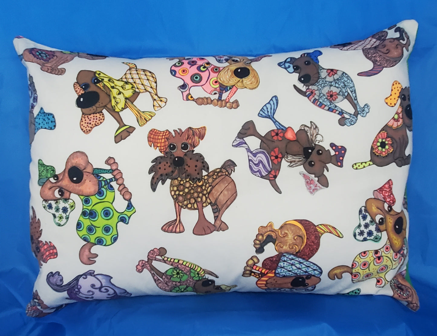 Puppy Color-Me Pillow Sham, Royal Blue Backing