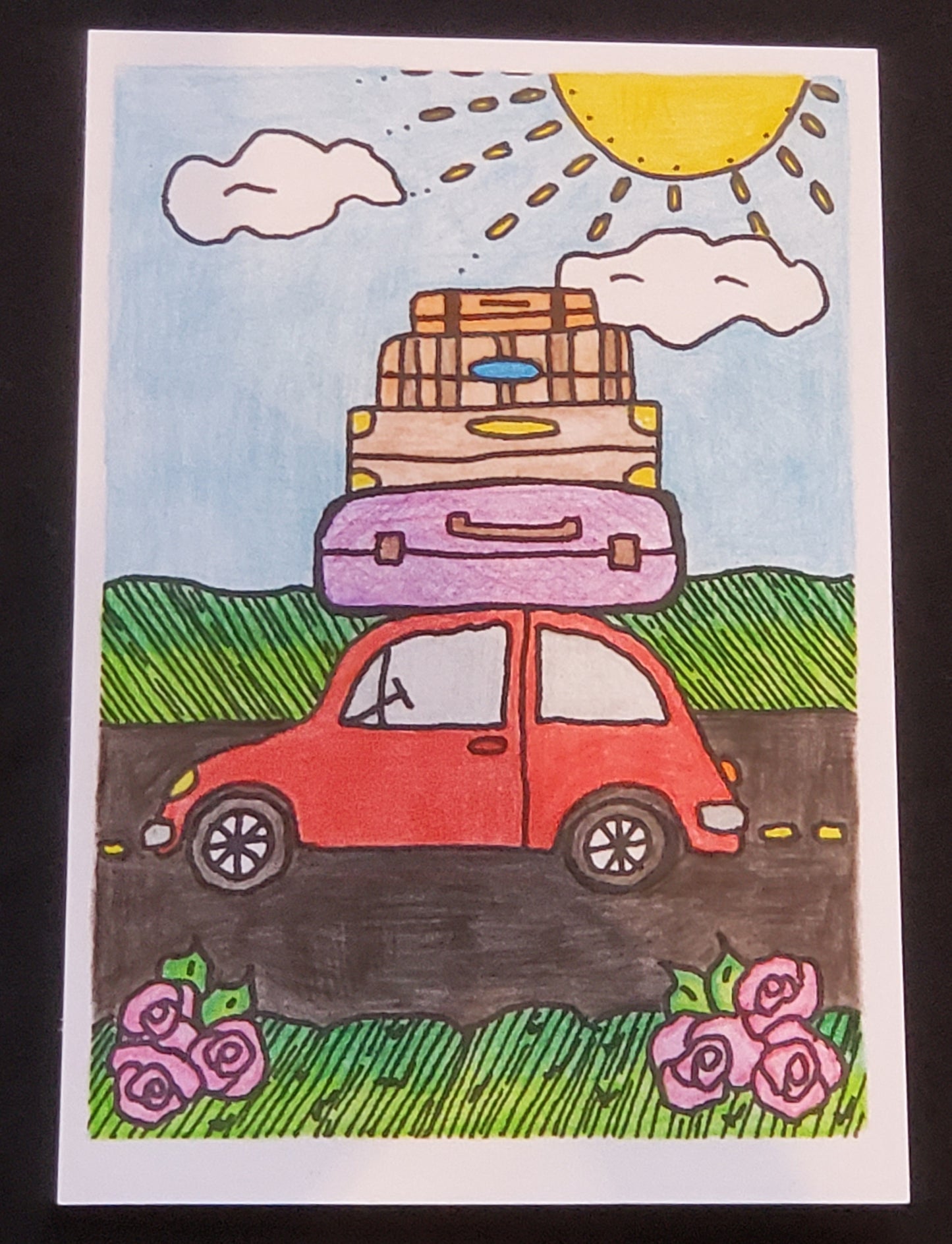 Travel Time Color-Me Postcard Deck- by Colorpockit- Limited Edition | DIY Coloring Card