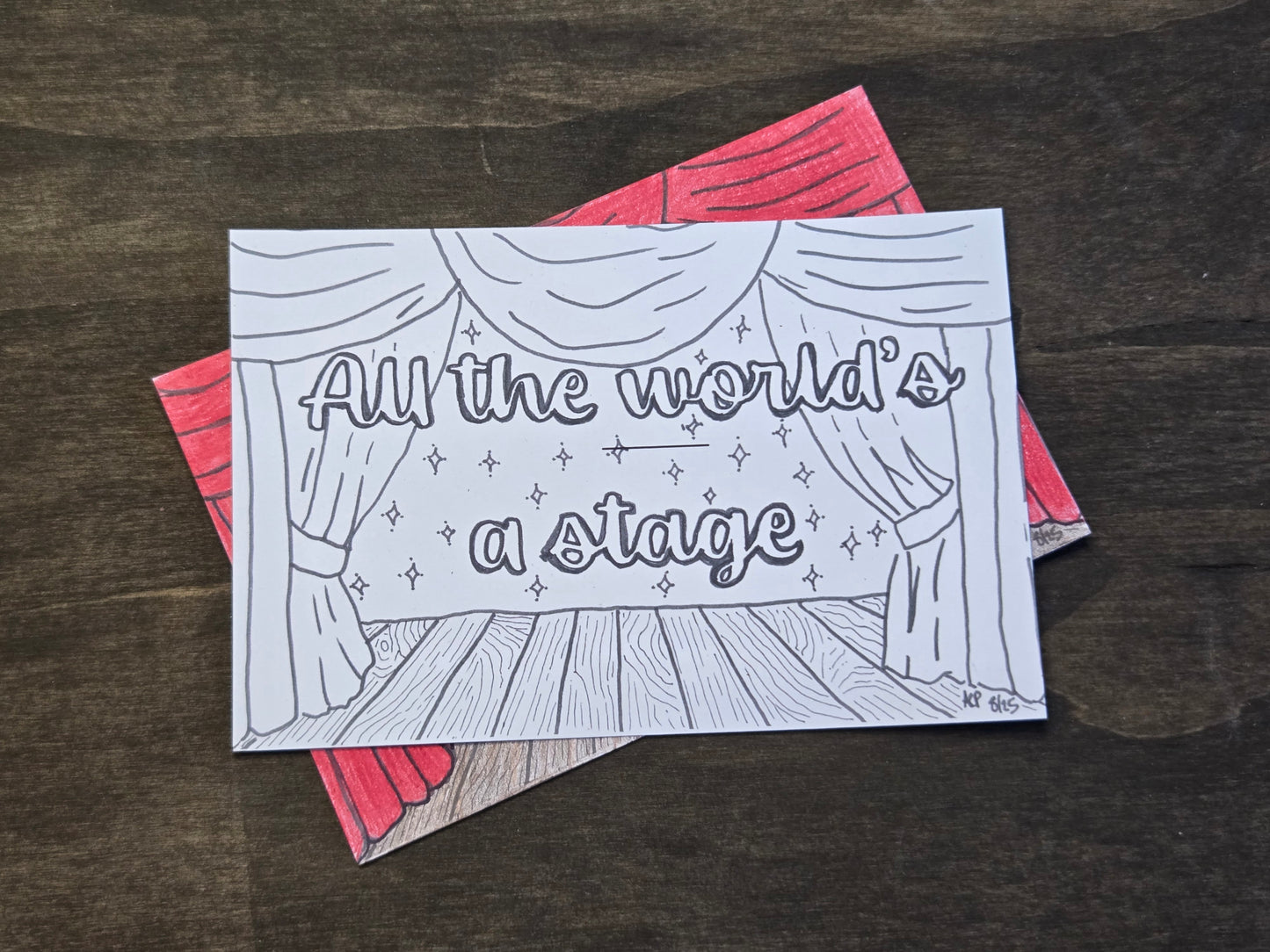 Color-Me Postcard – Showgirl Bundle- 6 postcards- DIY Coloring Cards