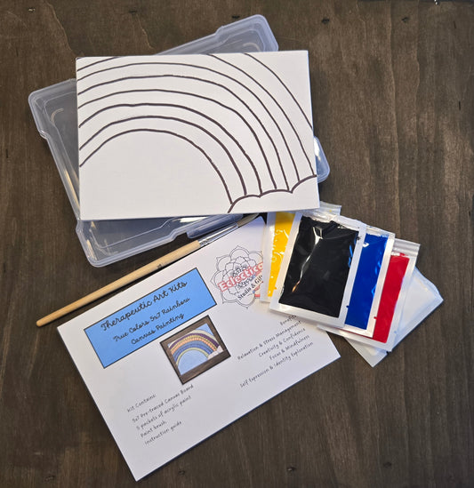 True Colors - 5x7 Rainbow Canvas Painting - Therapeutic Art Kit