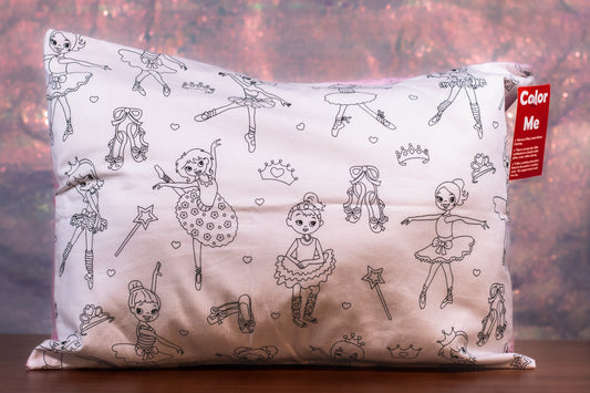 Ballerina Color-Me Pillow Sham – DIY Coloring Pillow Cover