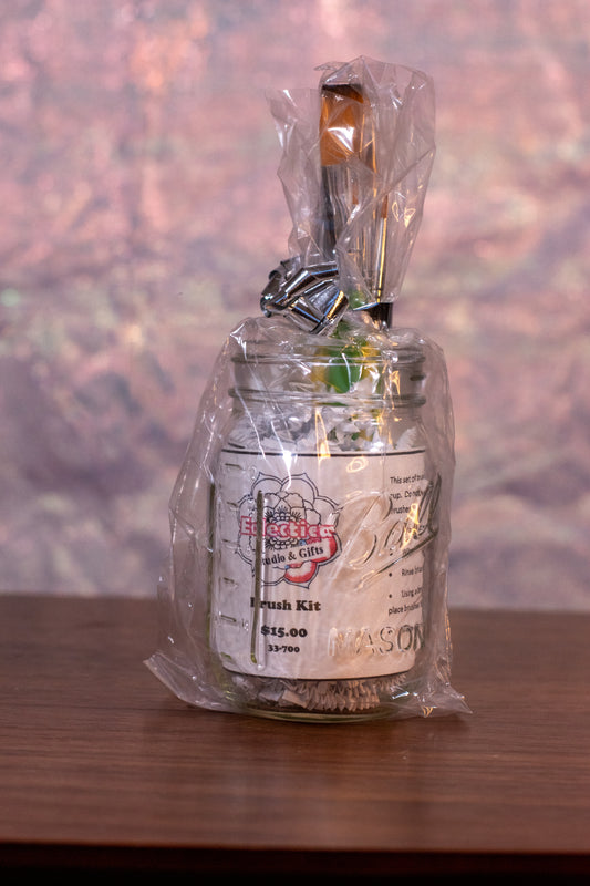 Acrylic Paint Brush Kit – 3 Essential Brushes in a Mason Jar Water Cup