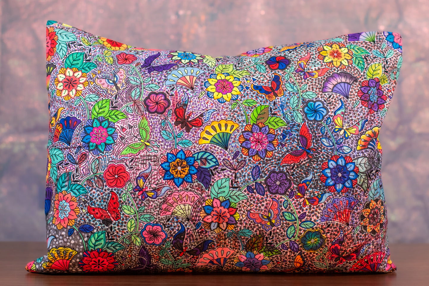 Butterflies & Flowers Color-Me Pillow Sham – DIY Coloring Pillow Cover (14x19 Travel Size)