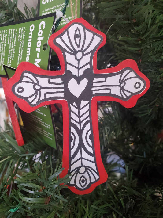 Cross Color-Me Ornament