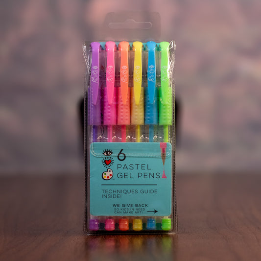 iHeartArt Pastel Gel Pens – Set of 6 Smooth, Soft-Tone Coloring Pens