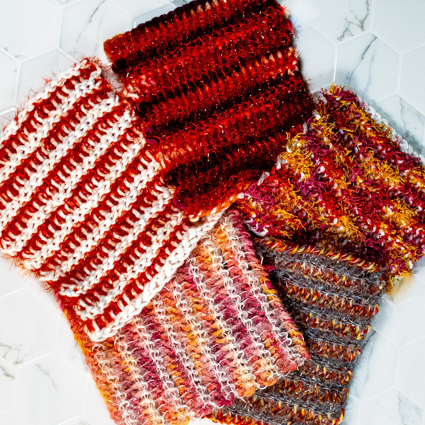 5-Pack Reversible ScrubCloth Set – Handmade Dual-Texture Cleaning Cloths (Cotton & Polyester)