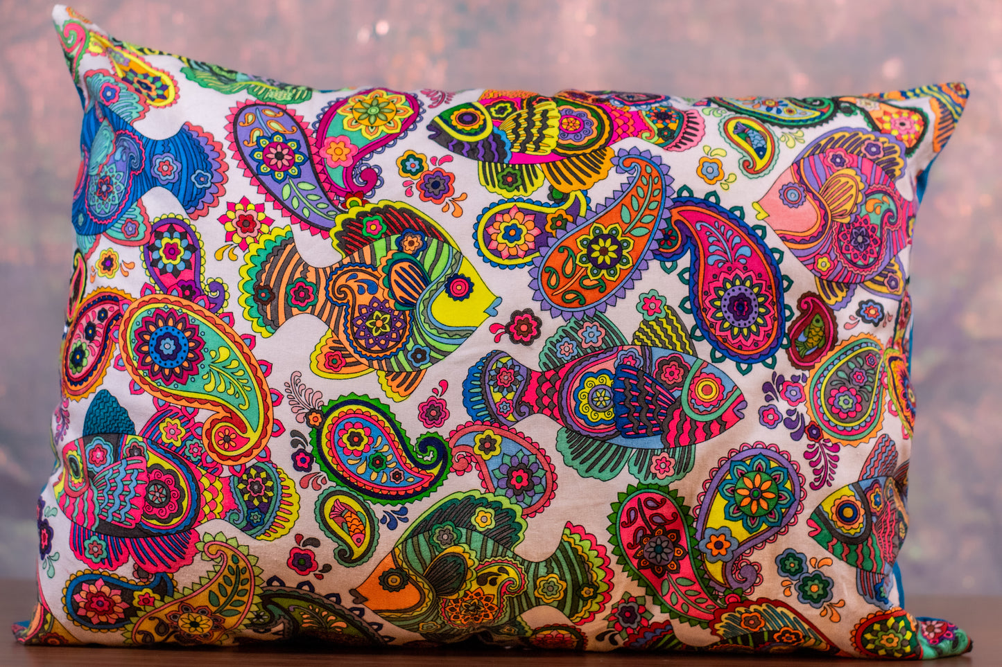Fish Paisley Color-Me Pillow Sham – DIY Coloring Pillow Cover
