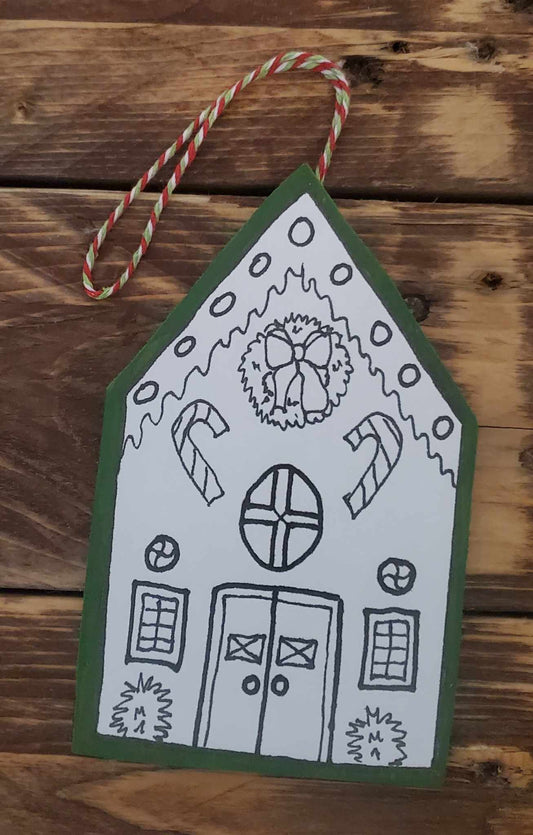 Gingerbread House Color-Me Ornament