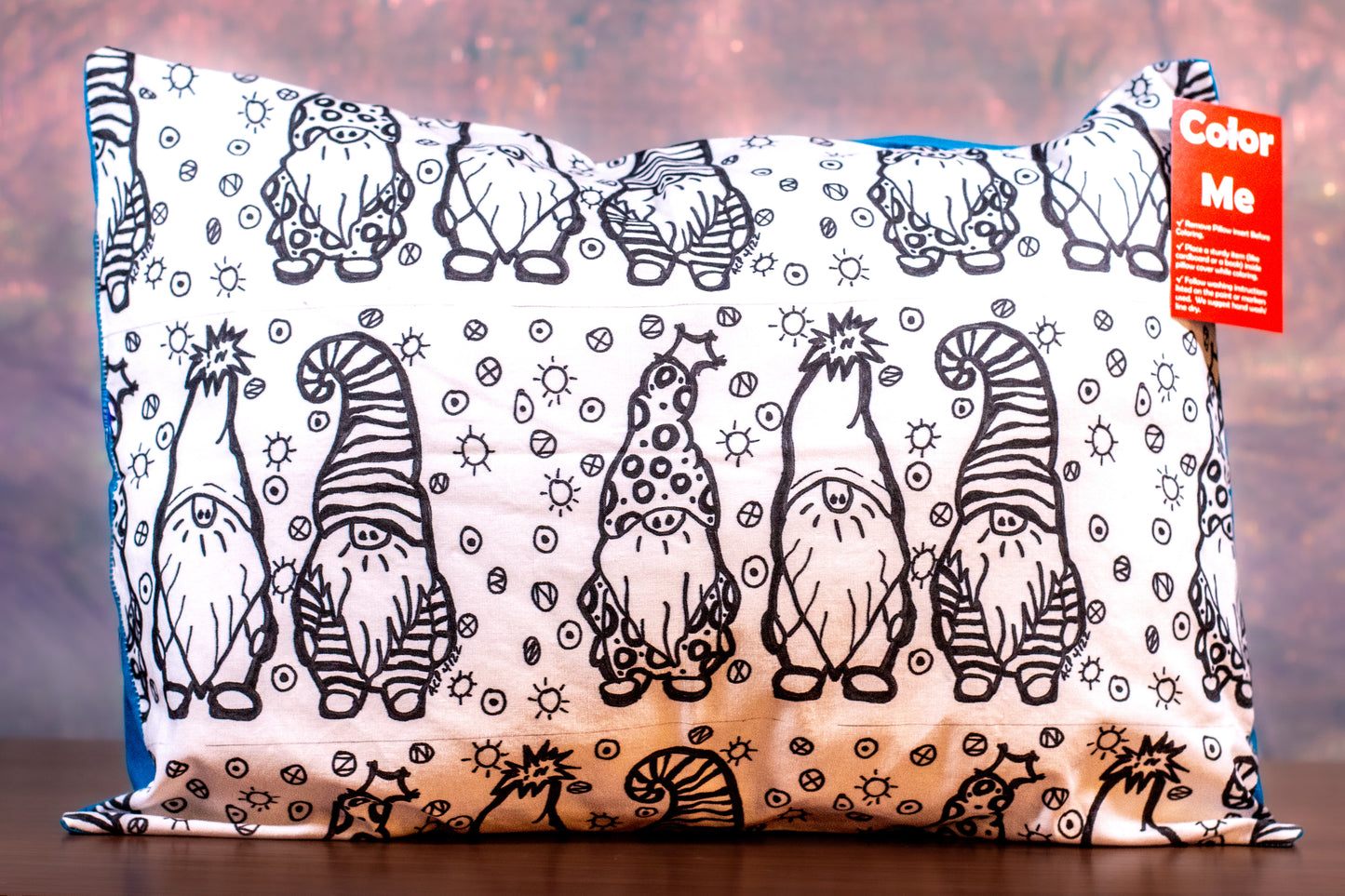 Gnomes Color-Me Pillow Sham – DIY Coloring Pillow Cover