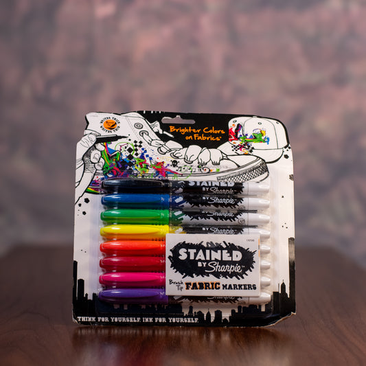 Stained by Sharpie Fabric Markers – 8-Pack of Vibrant, Brush-Tip Permanent Markers for Color-Me Fabric Projects