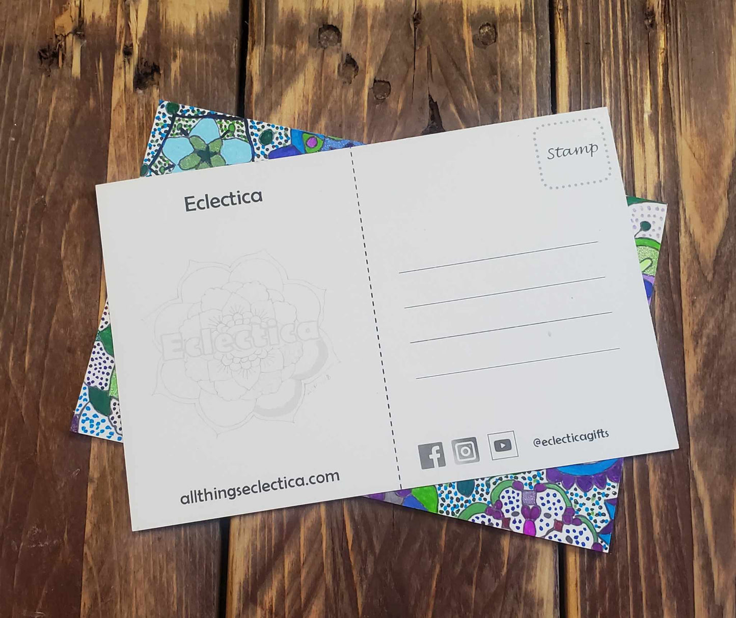 Eclectica Logo Mandala Color-Me Postcard