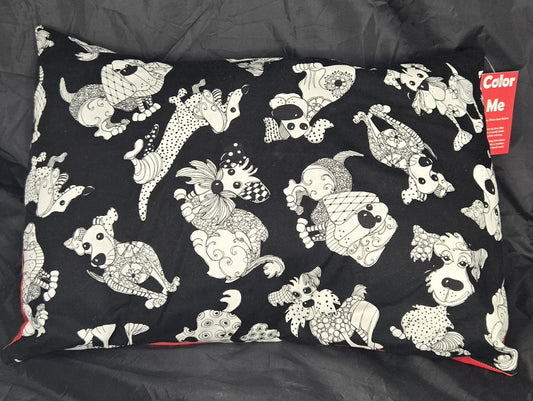 Puppy Color-Me Pillow Sham – DIY Coloring Pillow Cover (Loralie Designs, 14x19 Travel Size)