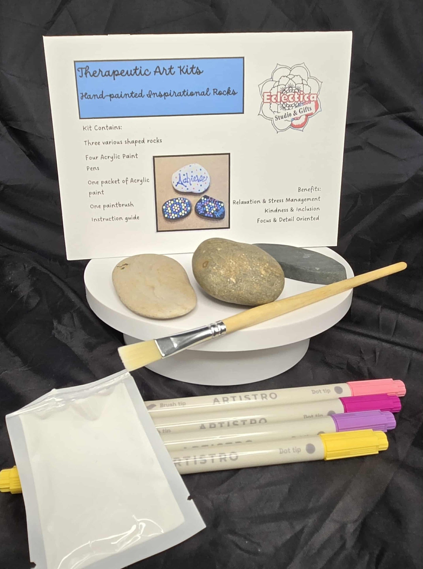 Hand-painted Inspirational Rocks - Therapeutic Art Kit