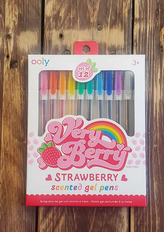 Very Berry Strawberry Scented Gel Pens - set of 12